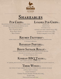 Food, Red Shed Brewing